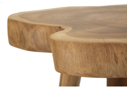 Pouf Budut en Teck – Âme Sauvage Ø38 x 45 cm