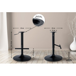 Cadre en T de remplacement pour tabourets de bar noir