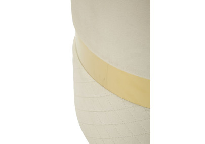 Pouf Coffre Sheffild Crème – Duo Douceur Intemporelle Ø37x42 - Ø28x35 cm