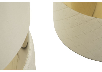 Pouf Coffre Sheffild Crème – Duo Douceur Intemporelle Ø37x42 - Ø28x35 cm