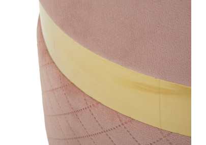 Pouf Coffre Sheffild Rose – Charme Romantique en Duo Ø37x42 - Ø28x35 cm