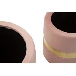 Pouf Coffre Sheffild Rose – Charme Romantique en Duo Ø37x42 - Ø28x35 cm