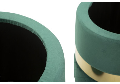 Pouf Coffre Sheffild Vert – Esprit Nature en Duo Ø37x42 - Ø28x35 cm