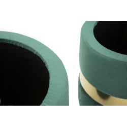 Pouf Coffre Sheffild Vert – Esprit Nature en Duo Ø37x42 - Ø28x35 cm