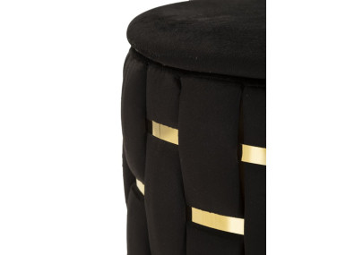 Pouf Coffre Shanty Noir – Modernité Absolue Ø37x42 - Ø28x35 cm