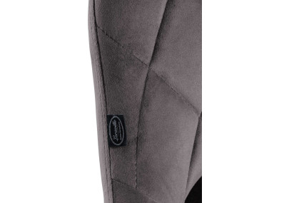 Tabouret de bar Lazio en velours, gris chromé