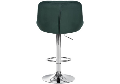 Taburete de bar Lazio en terciopelo Verde oscuro,Cromado