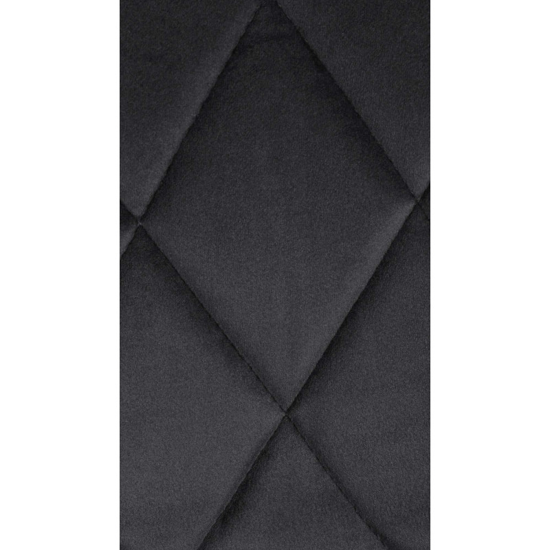 Tabouret de bar Lazio en velours noir gris foncé