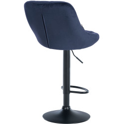 Tabouret de bar Lazio en velours noir bleu