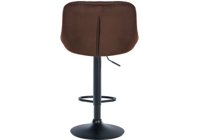 Tabouret de bar Lazio en velours, noir/marron