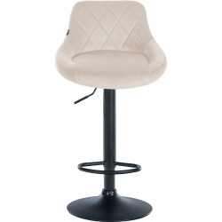 Tabouret de bar Lazio en velours noir crème