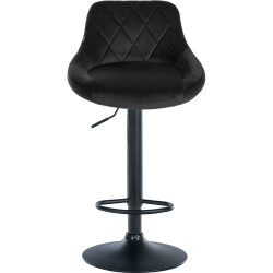 Tabouret de bar Lazio velours noir noir