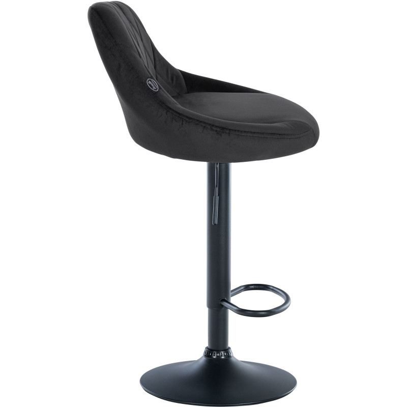 Tabouret de bar Lazio en velours noir noir
