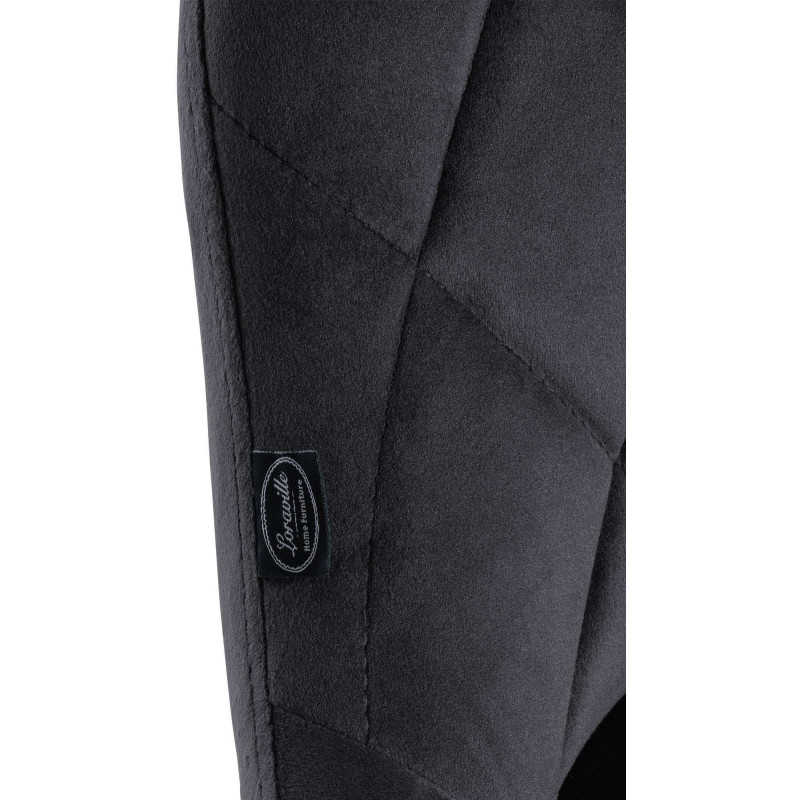 Taburete de bar Lazio en terciopelo Gris oscuro,Blanco