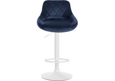 Sgabello da bar Lazio Velvet blu,bianco