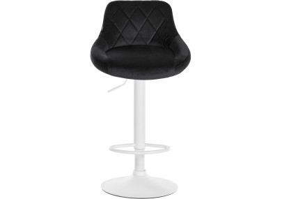 Tabouret de bar Lazio velours blanc noir
