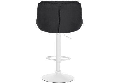 Tabouret de bar Lazio en velours, blanc/noir