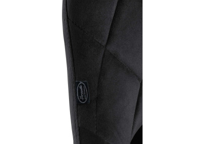 Tabouret de bar Lazio velours blanc noir