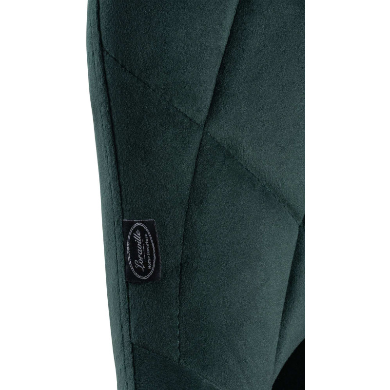 Sgabello da bar Lazio Velvet Verde scuro,bianco