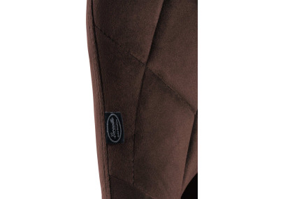 Taburete de bar Lazio en terciopelo Marrón,Blanco