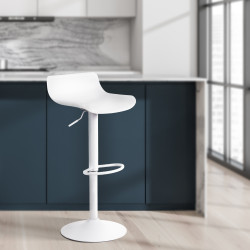 Ensemble de 4 tabourets de bar Aveiro blanc