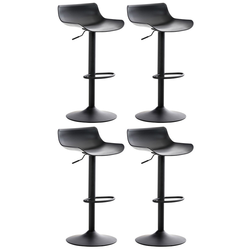 Lot de 4 tabourets de bar Aveiro noir