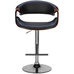 Tabouret de bar Foley en similicuir noyer/noir