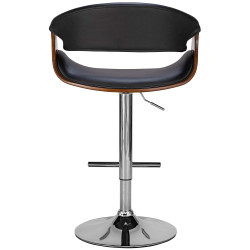 Tabouret de bar Foley en similicuir noyer/noir