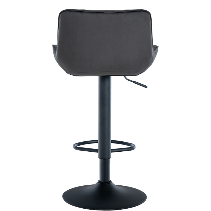 Lot de 2 tabourets de bar Minosa en velours noir