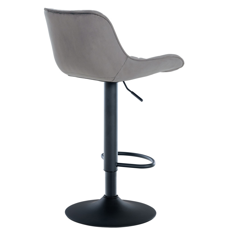 Set di 2 Sgabello da bar Minosa grigio scuro,Velluto