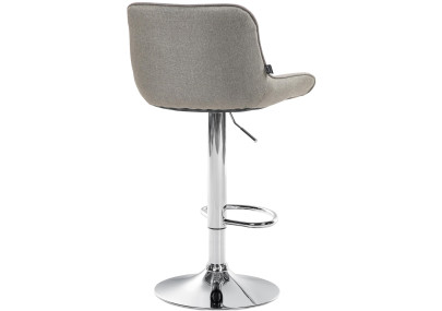 Tabouret de bar Vonore tissu chrome taupe