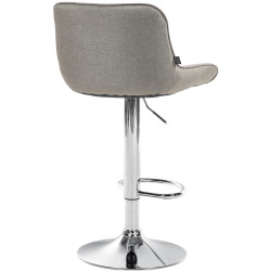Tabouret de bar Vonore, tissu, chrome, taupe