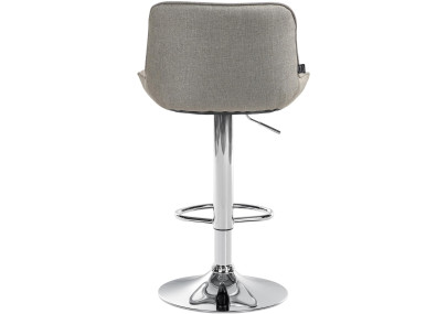 Tabouret de bar Vonore, tissu, chrome, taupe