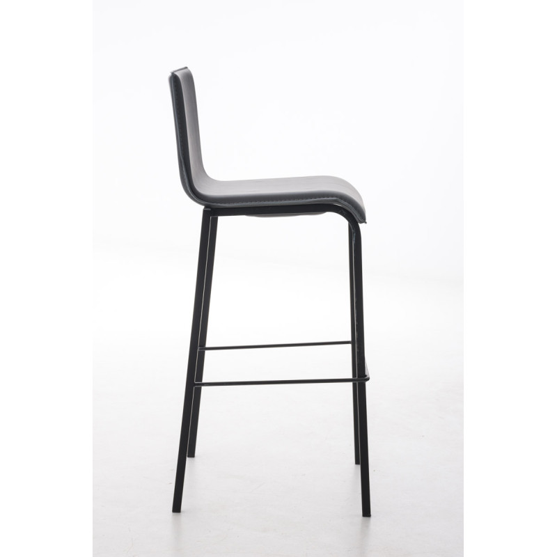 Tabouret de bar Avola cuir plat B78 noir