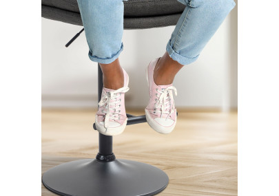 Tabouret de bar Damar, tissu : noir/gris foncé