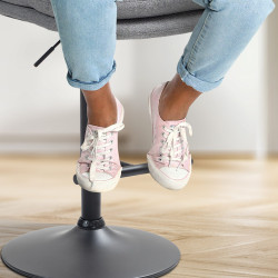 Tabouret de bar Damar, tissu noir gris