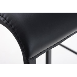 Tabouret de bar Avola cuir plat B78 noir