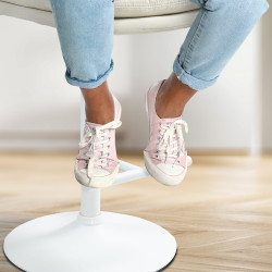 Tabouret de bar Damar, tissu blanc crème