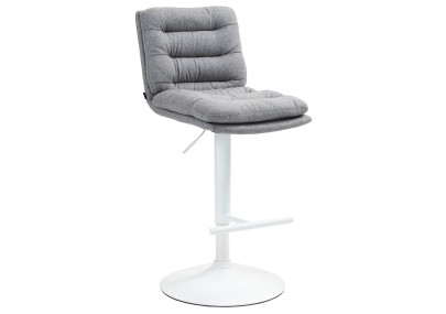 Tabouret de bar Damar tissu blanc gris