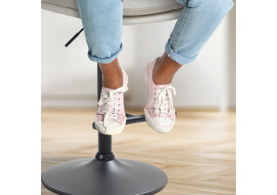 Tabouret de bar Damar velours noir crème