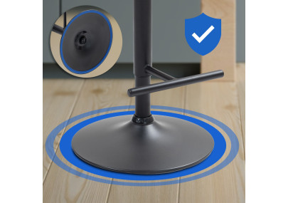 Taburete de bar Damar en terciopelo Azul,Negro