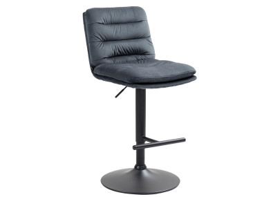 Tabouret de bar Damar velours noir gris foncé
