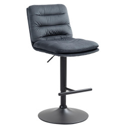 Taburete de bar Damar en terciopelo Gris oscuro,Negro