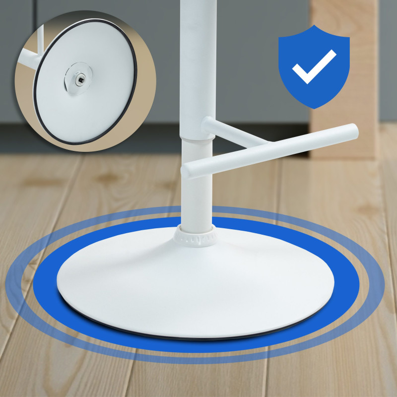 Tabouret de bar en velours Damar, blanc/bleu