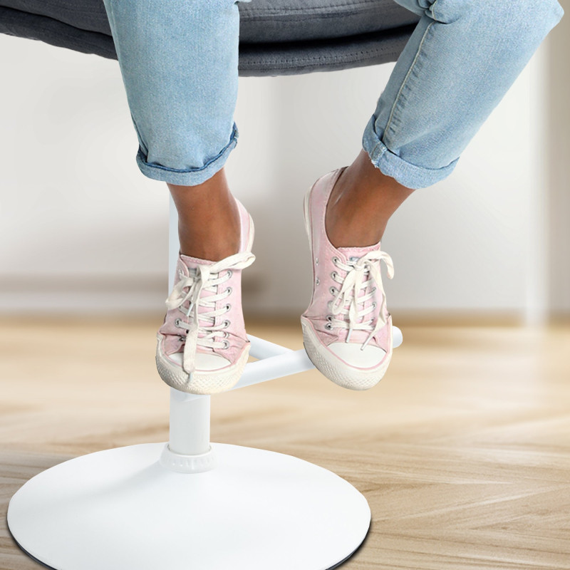 Tabouret de bar en velours Damar, blanc gris foncé