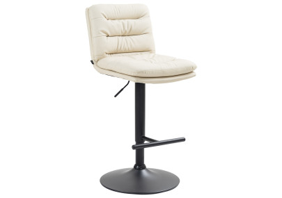 Taburete de bar Damar en polipiel Crema,Negro