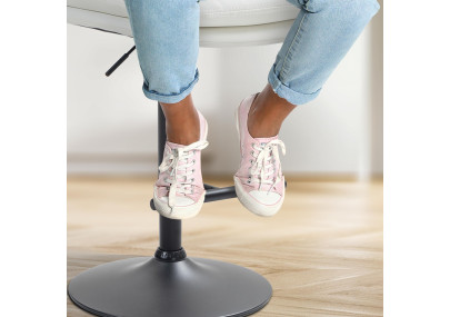 Tabouret de bar Damar, noir et blanc, simili cuir