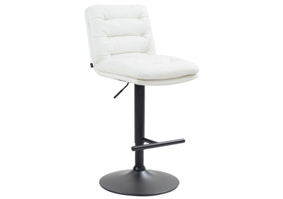 Tabouret de bar Damar, noir et blanc, simili cuir