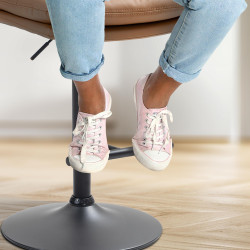 Taburete de bar Damar en polipiel Marrón claro,Negro