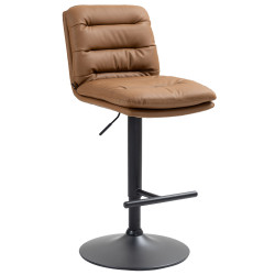 Taburete de bar Damar en polipiel Marrón claro,Negro